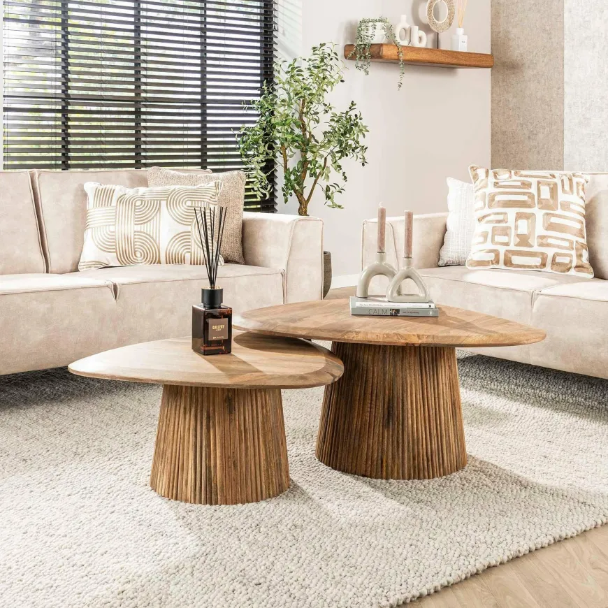 WoonStijl Salontafel set van 2 wave driehoekig blad