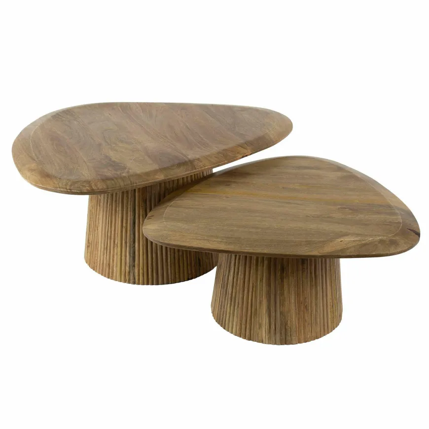 WoonStijl Salontafel set van 2 wave driehoekig blad