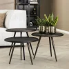 WoonStijl Salontafel set van 3 rond metallic