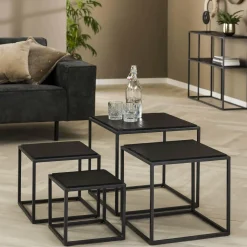 WoonStijl Salontafel set van 4 Teca black