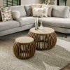 WoonStijl Salontafel set van 2 curve Nuovo travertin