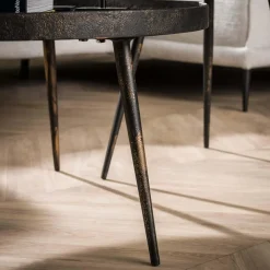 WoonStijl Salontafel set/2 rond metallic/Grijs