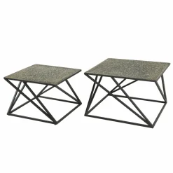 WoonStijl Salontafel set van 2 X cross metallic