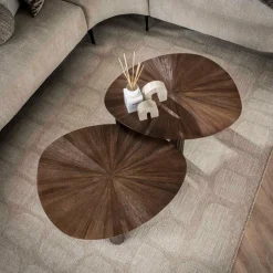 WoonStijl Salontafel set van 2 driehoekig Maya teak