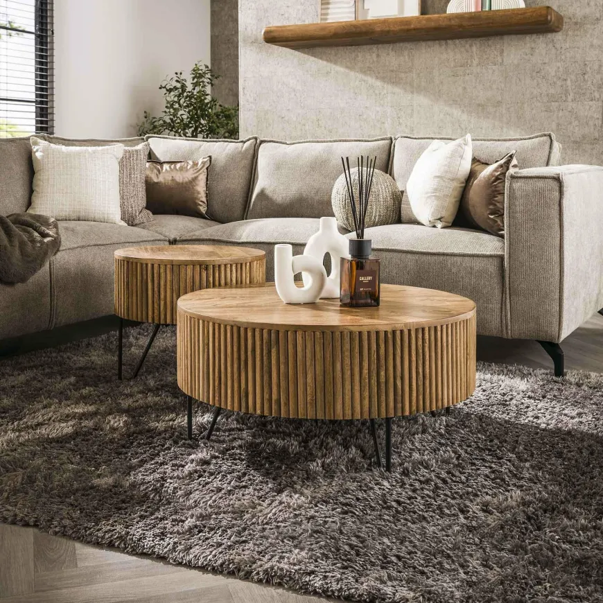 WoonStijl Salontafel set van 2 wave rond