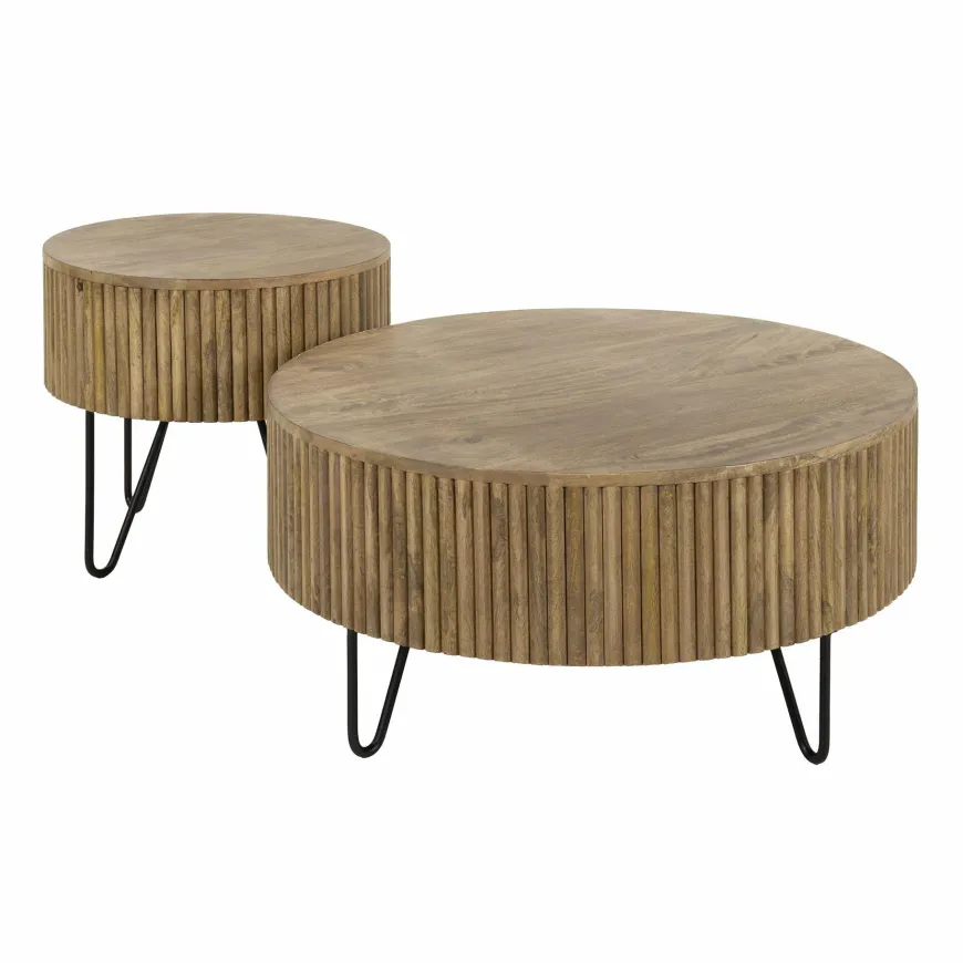 WoonStijl Salontafel set van 2 wave rond