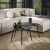 WoonStijl Salontafel set van 2 driehoekig metallic zwart