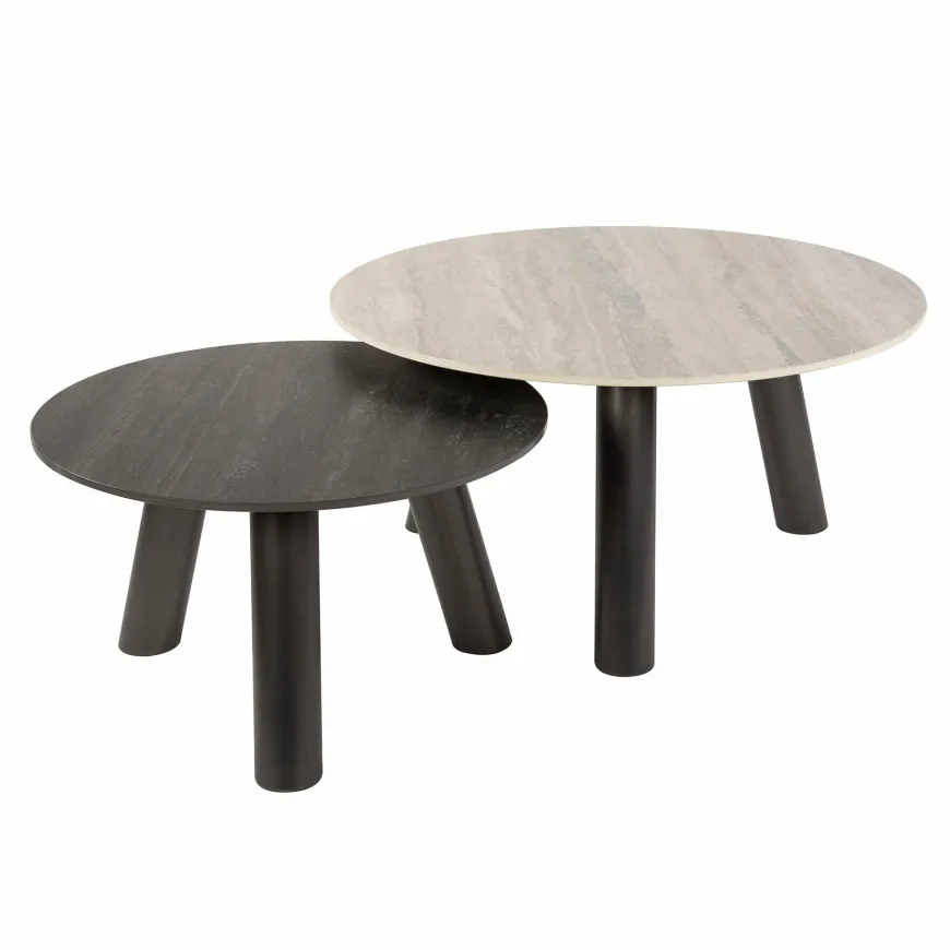 WoonStijl Salontafel Twin set van 2 ronde salontafels