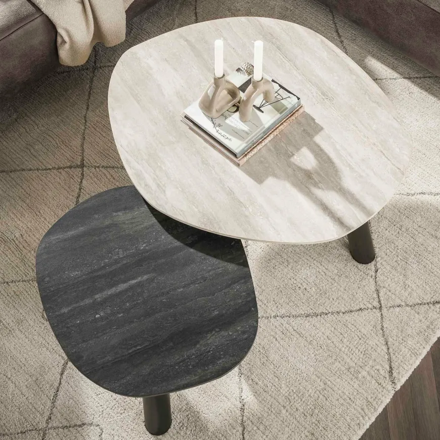 WoonStijl Salontafel Twin log set van 2 salontafels