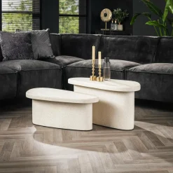WoonStijl Salontafel XL stone organisch set van 2