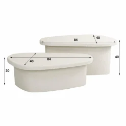 WoonStijl Salontafel XL stone organisch set van 2