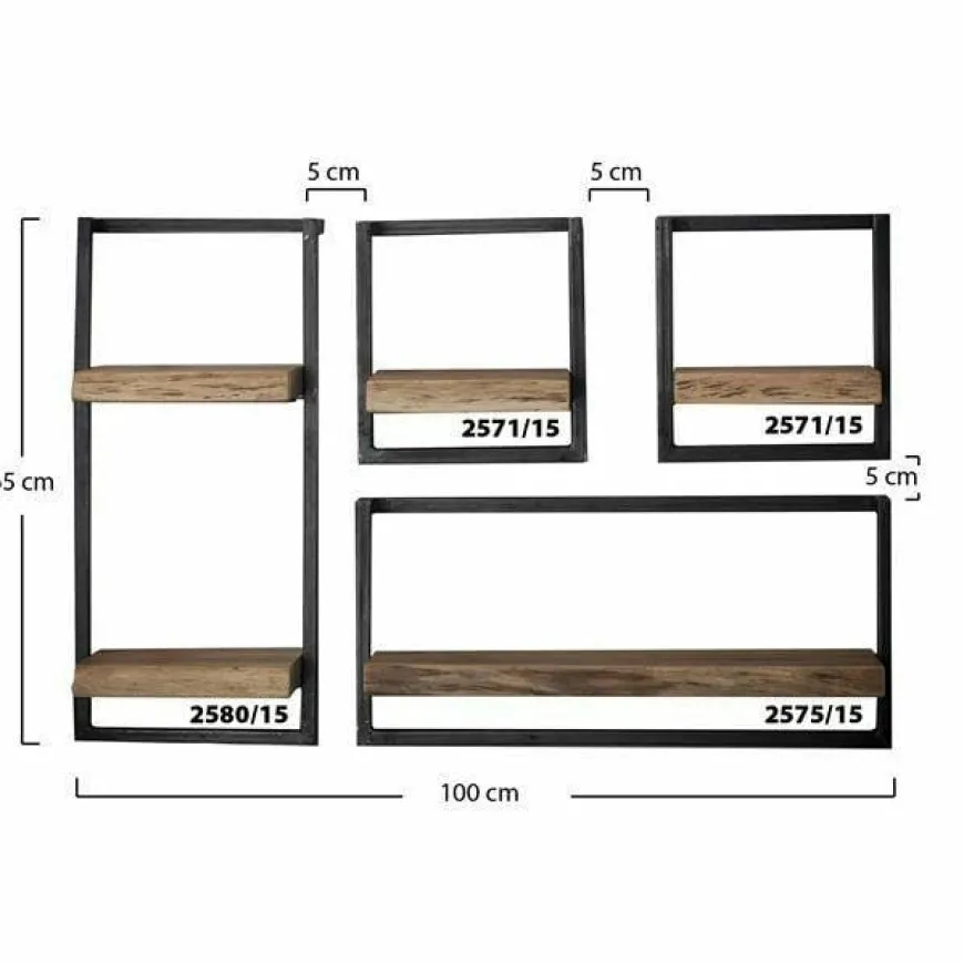 WoonStijl Set Wandplanken Live Edge Medium