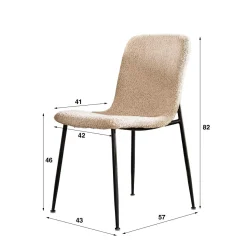 WoonStijl Stoel Tube support - boucle zand