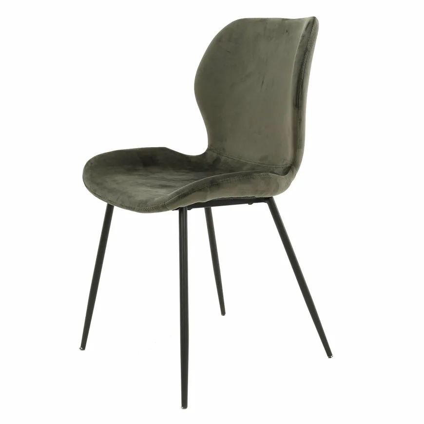 WoonStijl Stoel velvet ronde buis Antraciet velvet