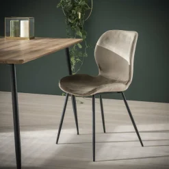 WoonStijl Stoel velvet ronde buis Champagne velvet