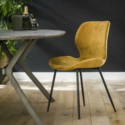 WoonStijl Stoel velvet ronde buis Goud velvet