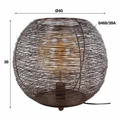 WoonStijl Tafellamp Ø40 web XL Zwart Nikkel