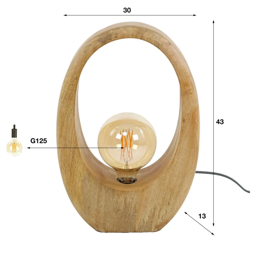 WoonStijl Tafellamp Arch wood L
