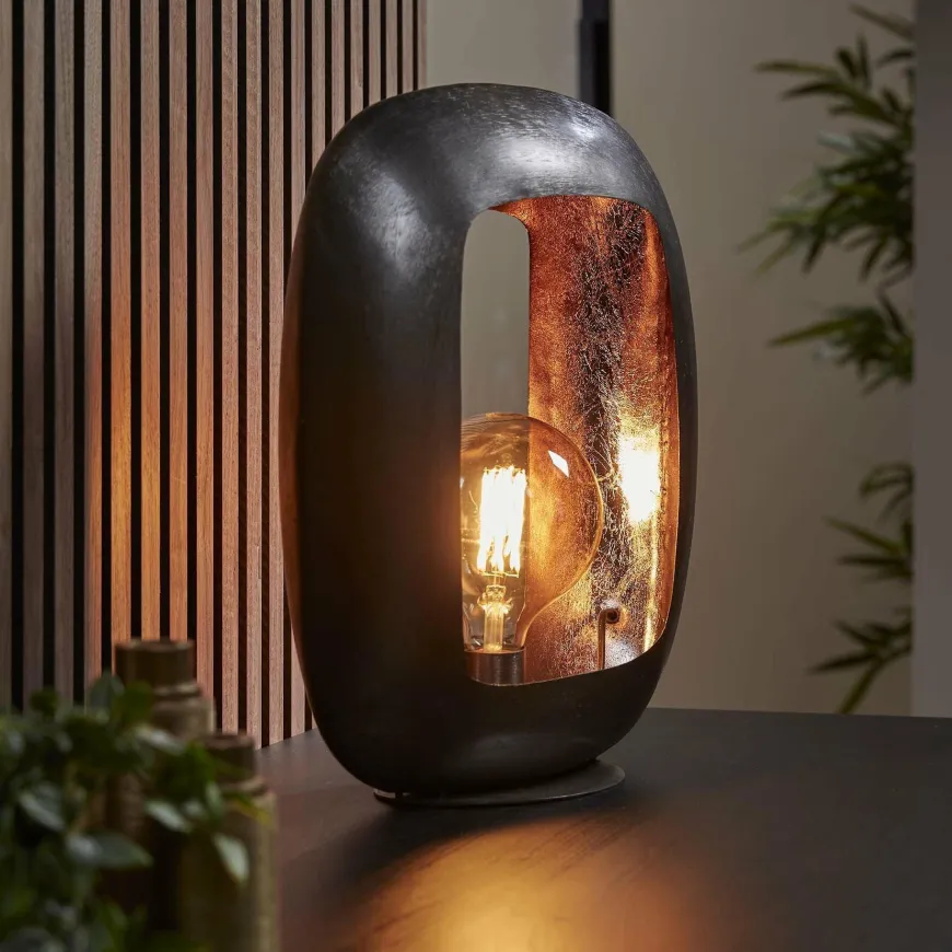 WoonStijl Tafellamp Arch L Zwart nikkel