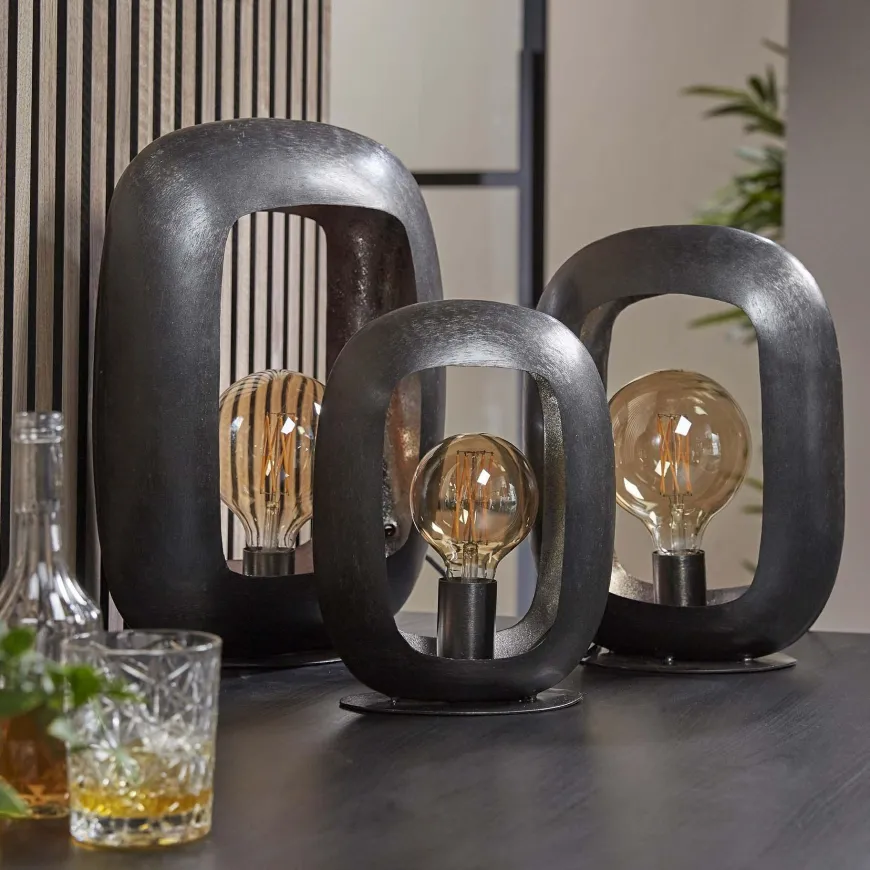 WoonStijl Tafellamp Arch L Zwart nikkel