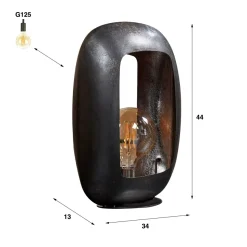 WoonStijl Tafellamp Arch XL Zwart nikkel
