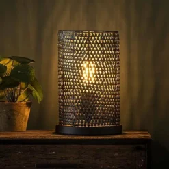 WoonStijl Tafellamp armor tube / Zwart bruin