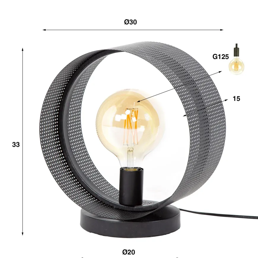 WoonStijl Tafellamp 1L ring geperforeerd