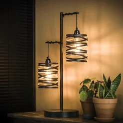 WoonStijl Tafellamp 2L spindle / Slate grey