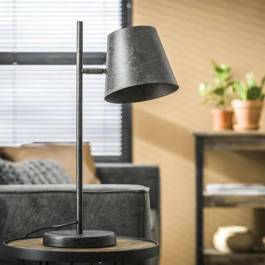 WoonStijl Tafellamp 1L verstelbare metalen kap / Charcoal