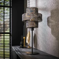 WoonStijl Tafellamp Lantern zwart bruin