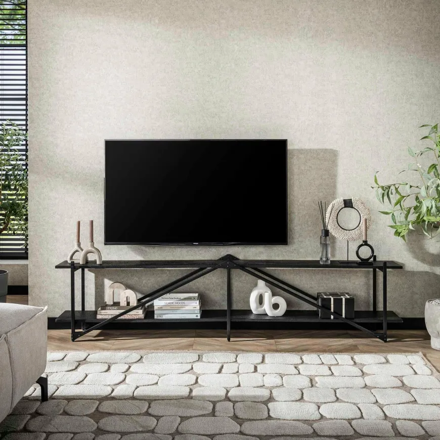 WoonStijl TV-meubel 'Piega' 220 cm teak grijs