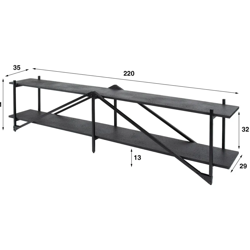 WoonStijl TV-meubel 'Piega' 220 cm teak grijs