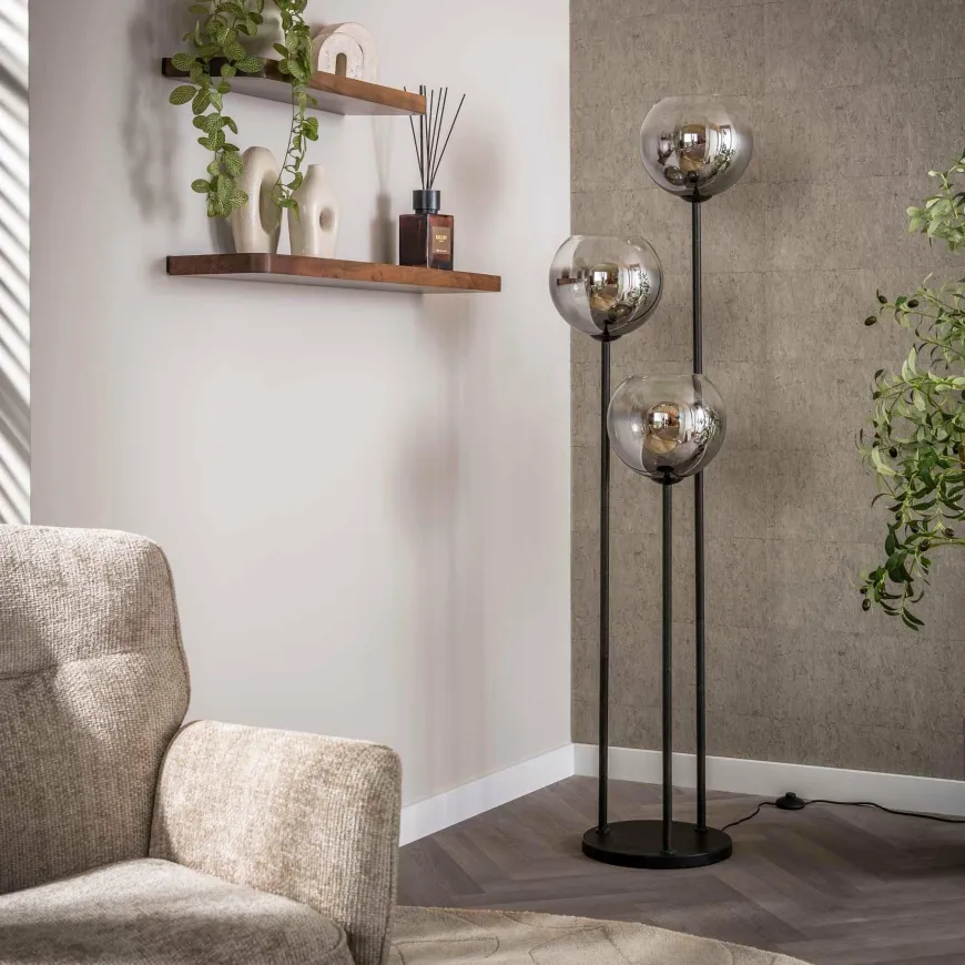 WoonStijl Vloerlamp Bubble Shaded 3-lichts