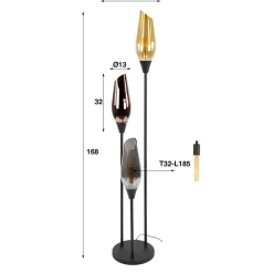 WoonStijl Vloerlamp cocoon mix glass