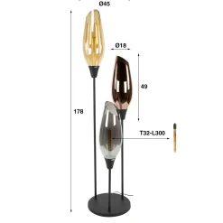 WoonStijl Vloerlamp cocoon XL mix glass
