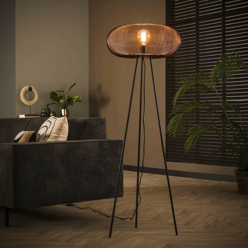 WoonStijl Vloerlamp copper twist groot