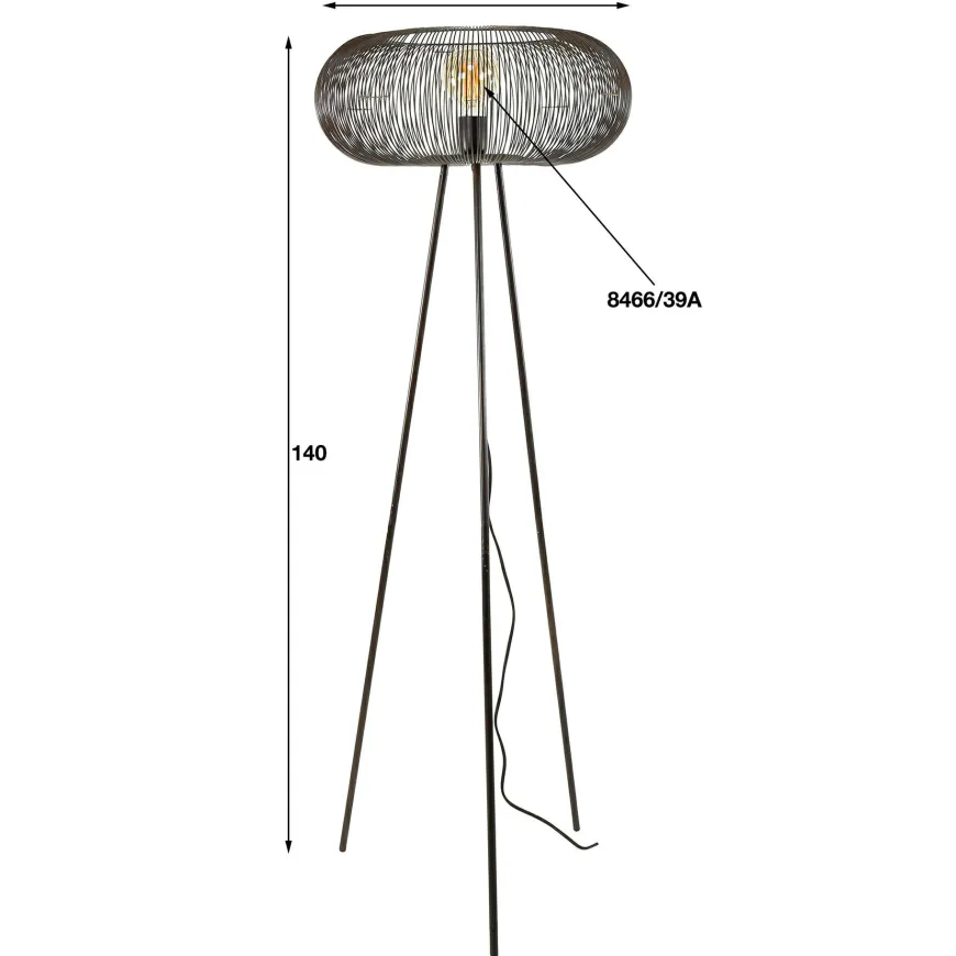 WoonStijl Vloerlamp copper twist groot