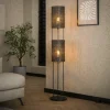WoonStijl Vloerlamp 2L armor tube / Zwart bruin