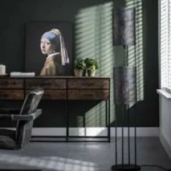 WoonStijl Vloerlamp 2L armor tube / Zwart bruin