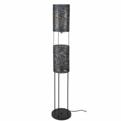 WoonStijl Vloerlamp 2L armor tube / Zwart bruin