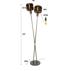 WoonStijl Vloerlamp 2L Bronza
