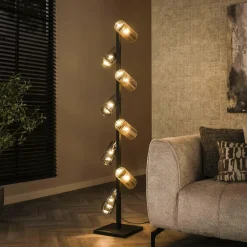 WoonStijl Vloerlamp 8L cylinder mixed glass