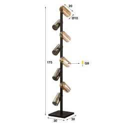 WoonStijl Vloerlamp 8L cylinder mixed glass