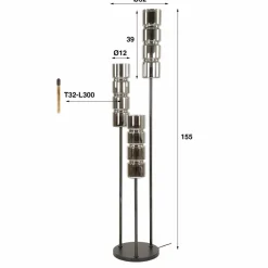 WoonStijl Vloerlamp 3L getrapt cylinder glas