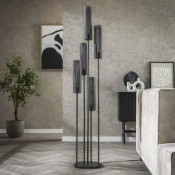 WoonStijl Vloerlamp 5L getrapt tube mesh