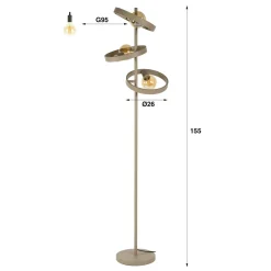 WoonStijl Vloerlamp 3L hover beige