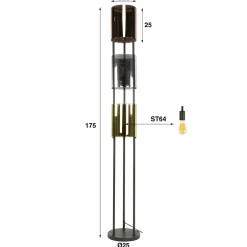 WoonStijl Vloerlamp 3L Lucente tricolore
