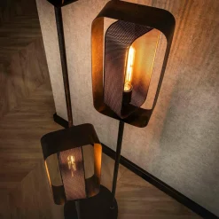 WoonStijl Vloerlamp 3L mesh rotate