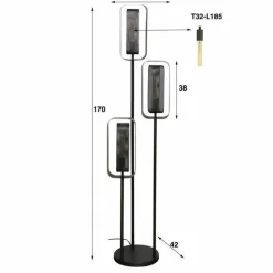 WoonStijl Vloerlamp 3L mesh rotate