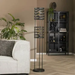 WoonStijl Vloerlamp 2L metal blinds